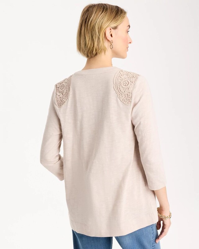 Embroidered 3/4 Sleeve Cardigan - image 3
